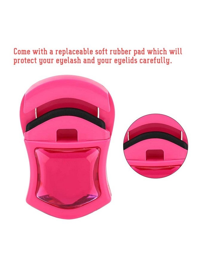 Yinhing Portable Eyelash Curlereyelash Curler 3 Colors Mini Eyelash Curler Eye Lash Curler Lashes Curling Makeup Eyelashes Tools Cosmetic Makeup Tools (Rose Red) - Image 4
