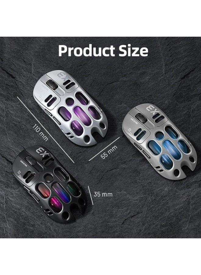 T-WOLF X3 Wireless Gaming Mouse, 70g Lightweight Hollow-out Design - 12,000 DPI PAW 3311 Sensor, 6 Programmable Buttons, Supports Wired/2.4GHz/Bluetooth Connection, Suitable for PC/Mac/Gamers (Gray) - Image 5