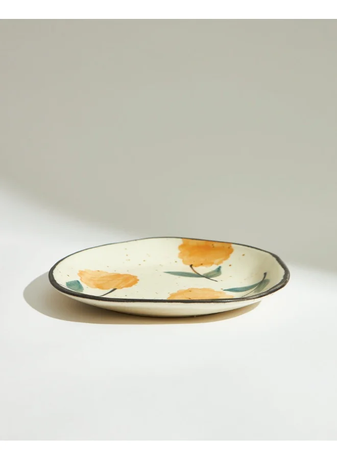 Chumbak Marigold Quarter Plate | Handpainted Stoneware