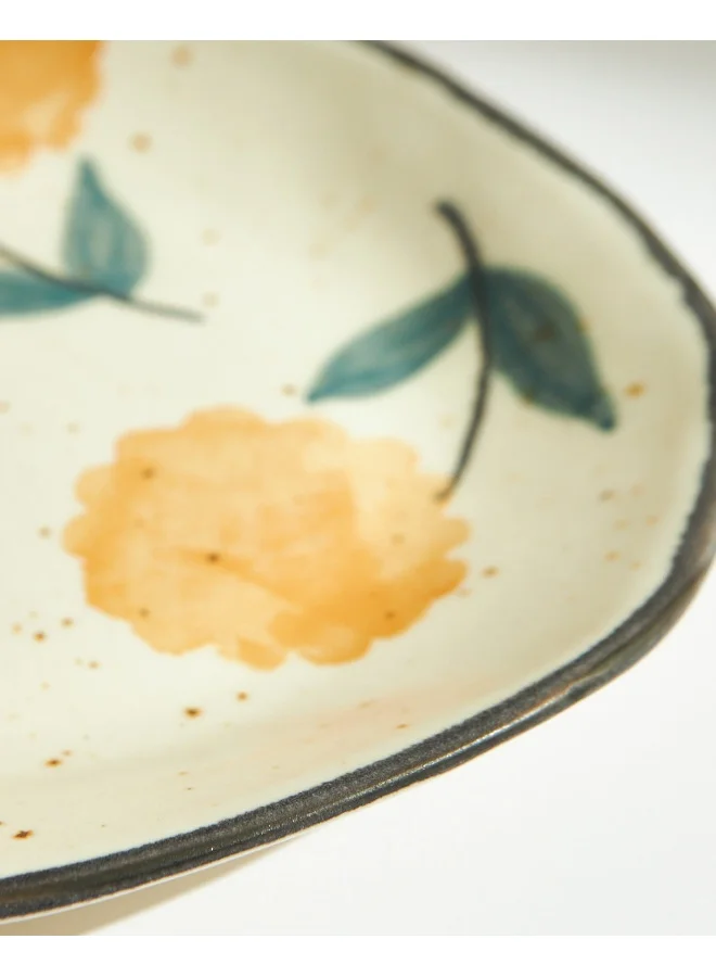 Chumbak Marigold Quarter Plate | Handpainted Stoneware