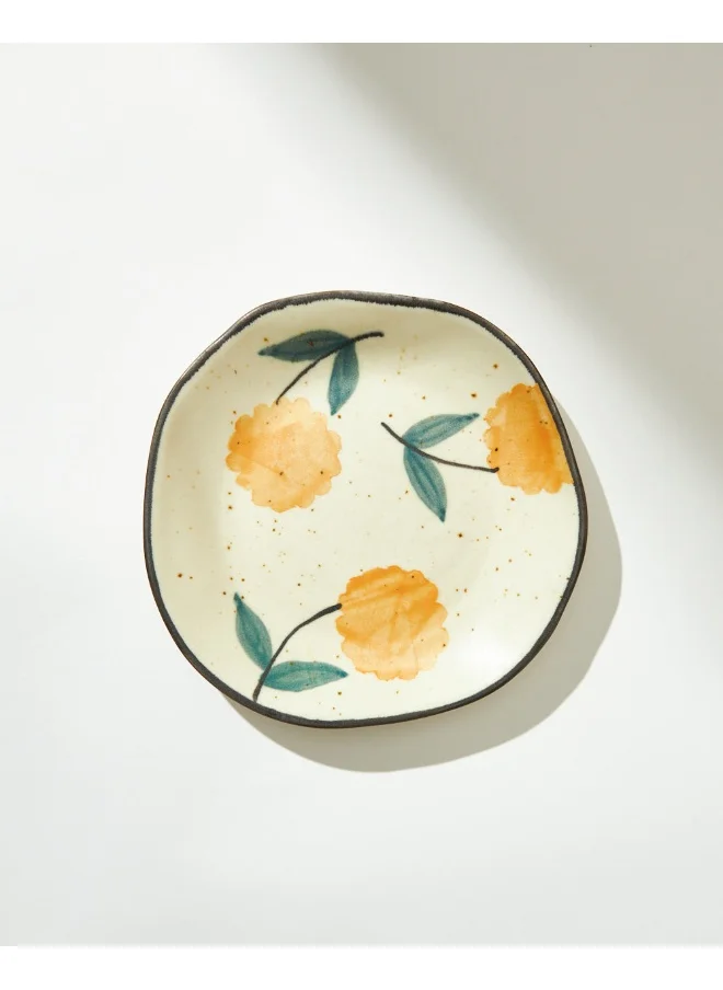 Chumbak Marigold Quarter Plate | Handpainted Stoneware