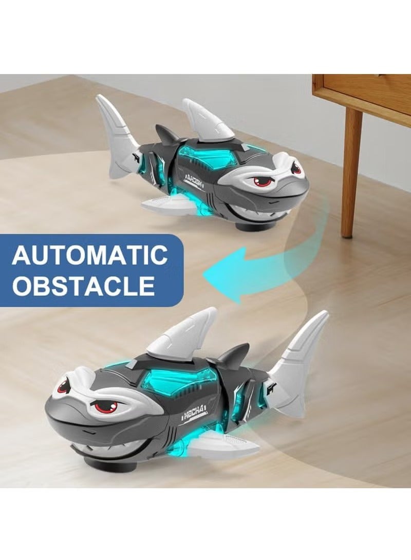 Arabest Electric Shark Toy Cute Robotic Shark Toy Crawling Electric Fish Simulated Shark Interactive Musical Toy with Automatic Driving, Playing Music, Led Lights Kids Gifts (White) - Image 3