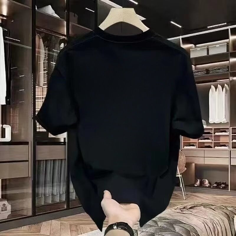تي شيرت صيفي فضفاض بأكمام قصيرة من القطن الخالص بأسلوب أمريكي عصري - Image 4