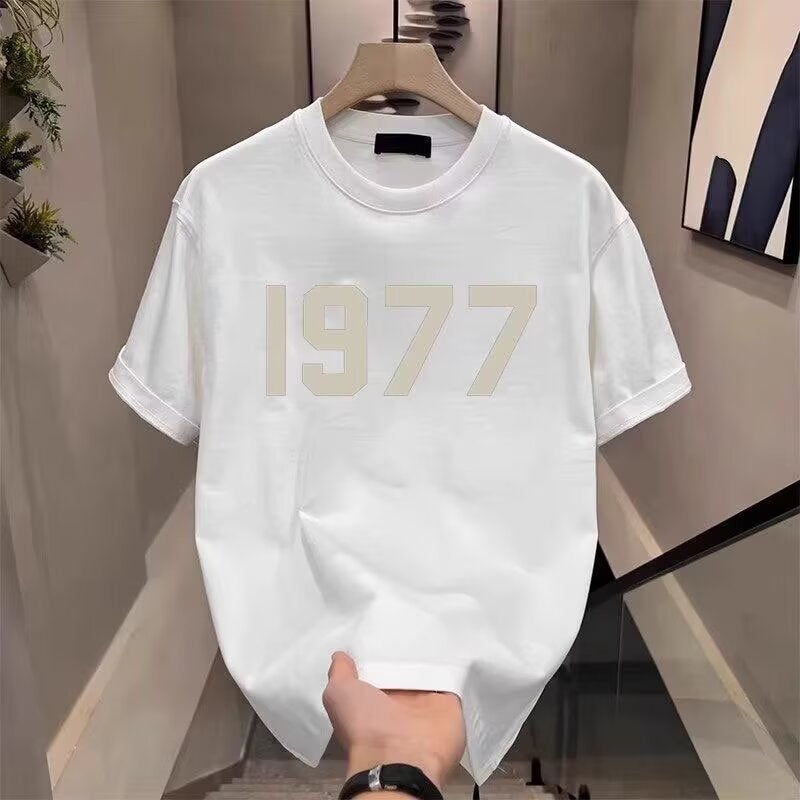 تي شيرت صيفي فضفاض بأكمام قصيرة من القطن الخالص بأسلوب أمريكي عصري - Image 3
