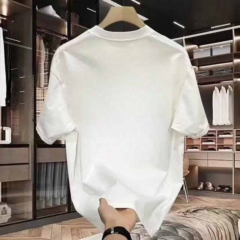تي شيرت صيفي فضفاض بأكمام قصيرة من القطن الخالص بأسلوب أمريكي عصري - Image 5