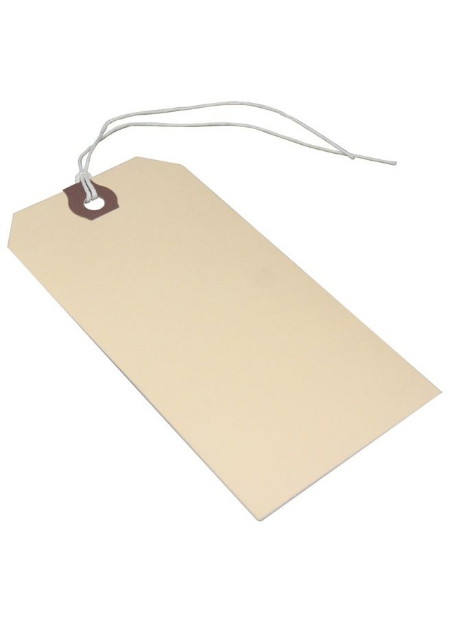 Amram Strung Shipping Tags 4 3/4 Inch X 2 3/8 Inch 100 Tags Manila with Reinforced Eyelet - Image 1