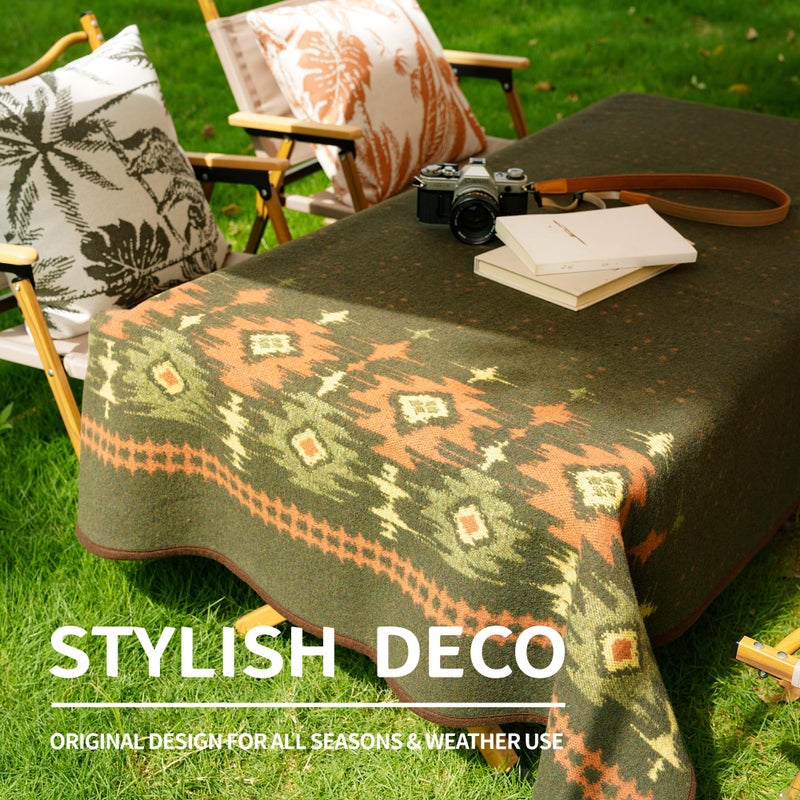 ACUSHLA Merino Wool Blanket - Warm Thick Washable Large Bed Couch Outdoor Camping Sleeping Throw Blanket All Seasons, Myers Green 79x63 - Image 4
