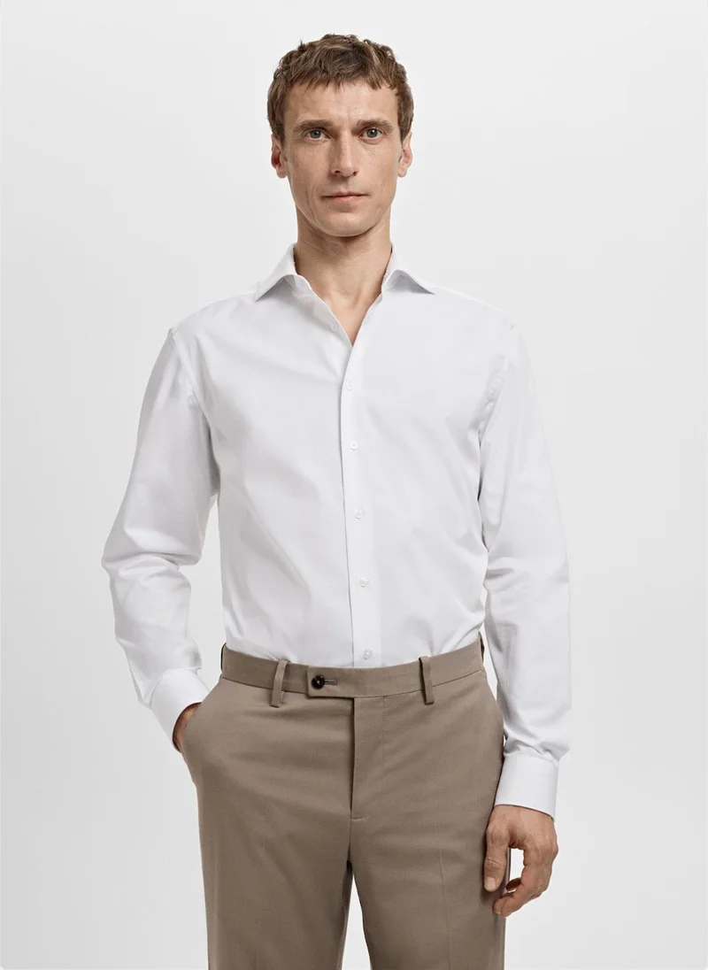 Mango Man Slim-fit cotton poplin suit shirt