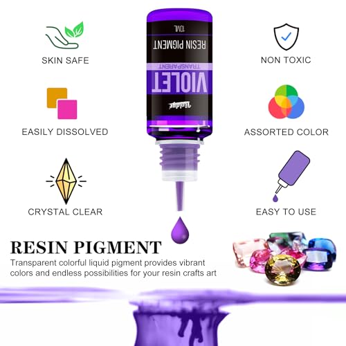 Vividye Epoxy Resin Pigment - 30 Colors Concentrated Liquid Epoxy Resin Dye, Transparent Resin Colorant for Resin Coloring, DIY Resin Jewelry Making, Resin Painting, Resin Art Crafts - 0.35oz/10ml Each - Image 3