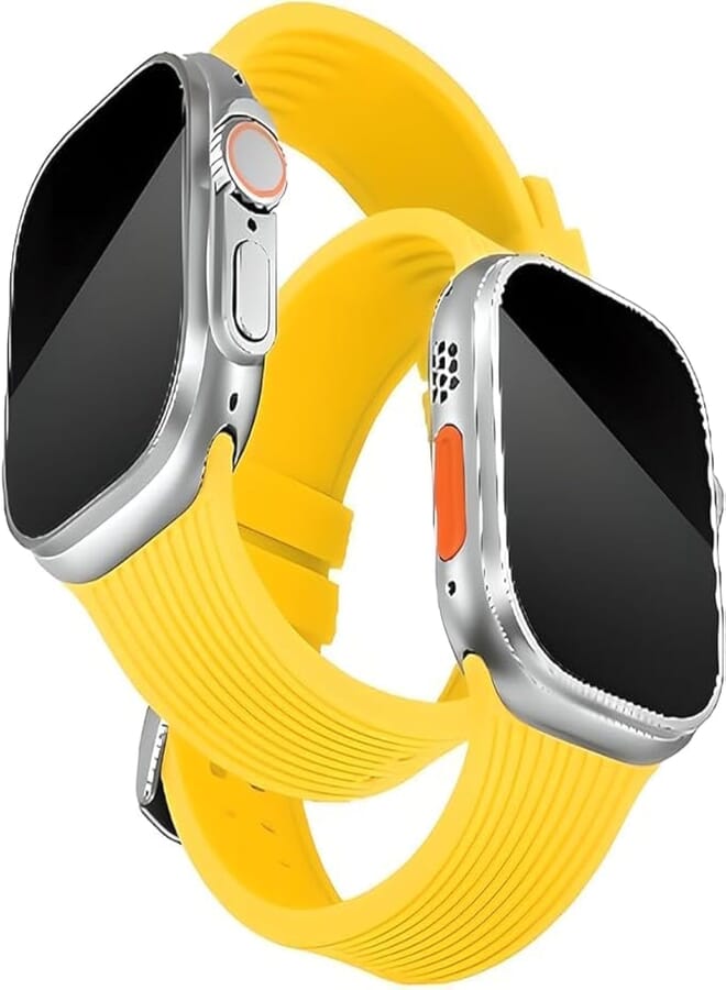 Next Next store Sport Watch Band Compatible with Apple Watch Ultra/Ultra 2-49mm 45mm 42mm Men, Soft Silicone Strap with Stainless Steel Adapter for iWatch Series 9 8 7 6 5 4 3 2 1 SE