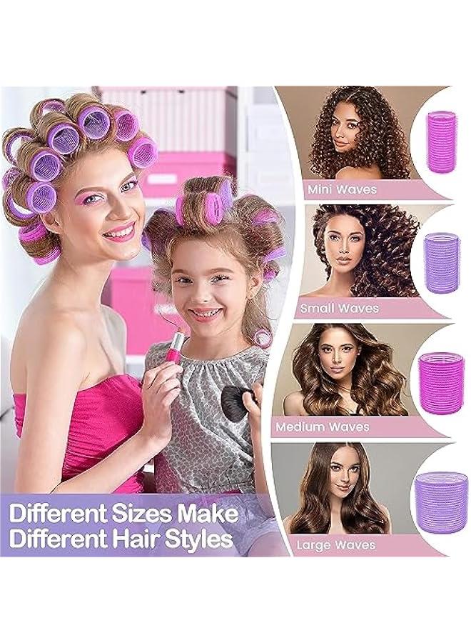 موكسو مجموعة كرات شعر 33 قطعة م الميكاكوز، كرات شعر ذاتية الامساك للشعر الطويل والمتوسط والقصير (22 كرة فيلكرو + 10 مشاك ستالس ستيل + 1 شطة تخزي) - Image 4