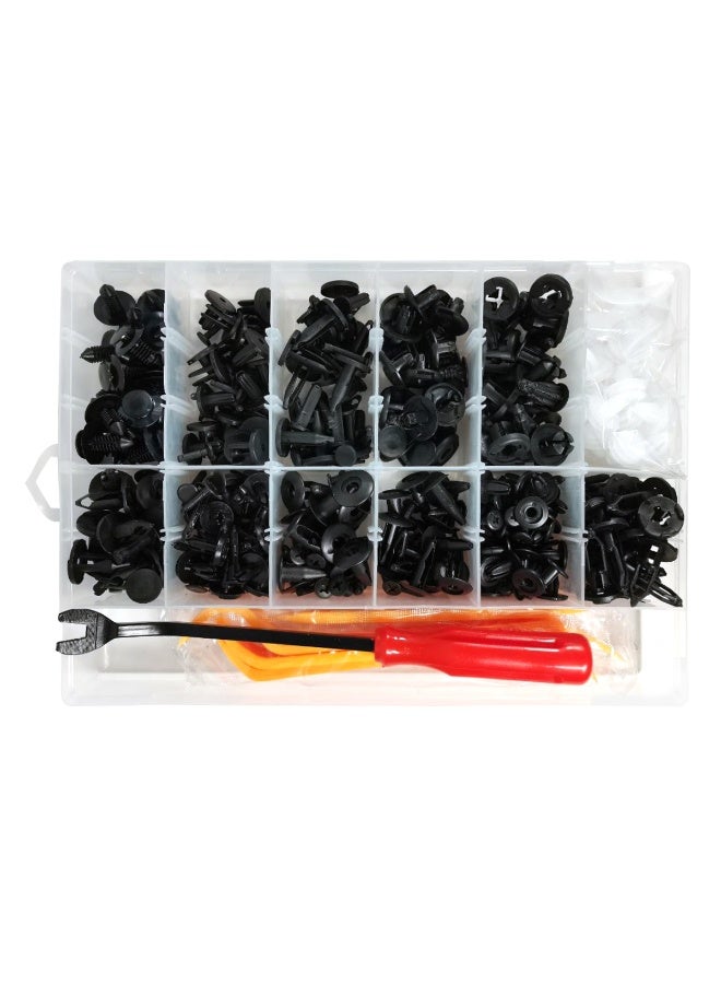 أيه بي دي طقم أدوات تثبيت السيارات ABD CB-09، مكون من 229 قطعة - مثبتات لوحة الزخرفة، مثبتات دفع، مسامير برشام مخفية لغطاء الطين، مزيل مثبتات وأدوات رفع لإصلاحات السيارات، المصد، رفرف السيارة، زخارف الأبواب، أغطية المحرك، ملاءمة عالمية، صندوق تخزين متين ومنظم - Image 2