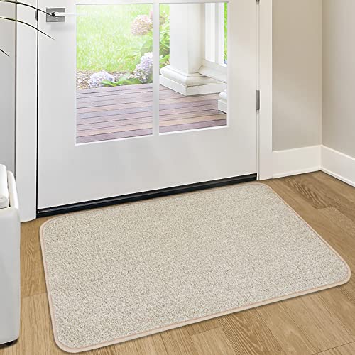 TREETONE Dirt Trapper Front Back Door Mat Stain and Fade Resistant NonSlip LowProfile Floor Mats Absorbent Easy Clean Patio Entrance Doormat 20 x 30 Beige - Image 1