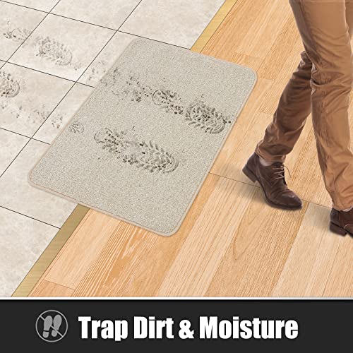 TREETONE Dirt Trapper Front Back Door Mat Stain and Fade Resistant NonSlip LowProfile Floor Mats Absorbent Easy Clean Patio Entrance Doormat 20 x 30 Beige - Image 3