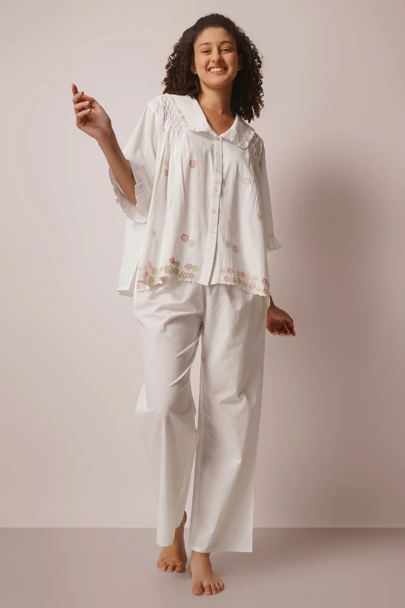 After Dark Malia, Embroidered Pyjama Suit