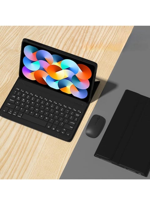 حافظة لوحة مفاتيح متوافقة مع Xiaomi Mi Pad 6 / Pad 6 Pro 11 بوصة 2023، لوحة مفاتيح لاسلكية قابلة للفصل، غلاف ذكي نحيف من الجلد مع فأرة.