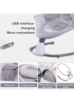 WALALLA Automatic Electric Baby Swing Cradle, Rocking Bouncer Chair With Adjustable Speed And Bluetooth Music  - Image 5