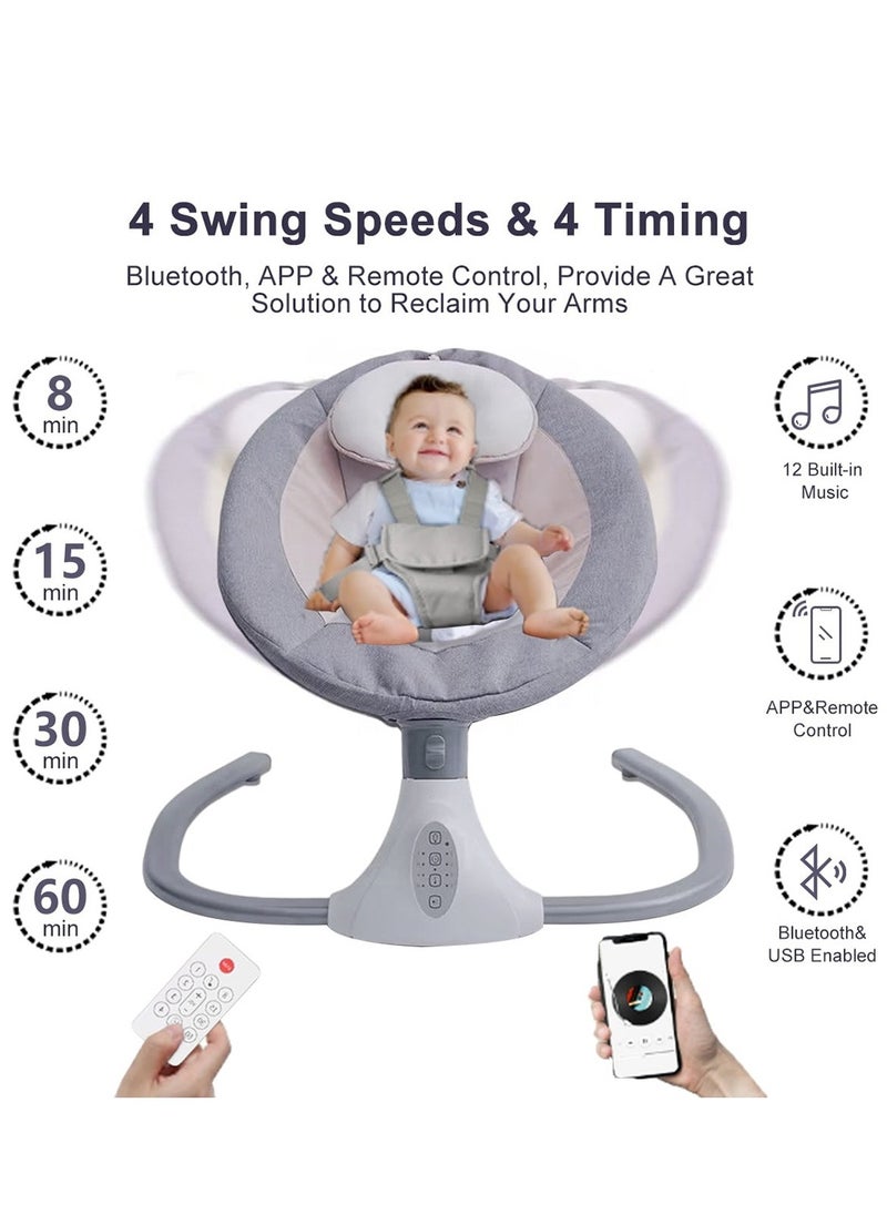 WALALLA - Automatic Electric Baby Swing Cradle, Rocking Bouncer Chair With Adjustable Speed And Bluetooth Music - Image 1