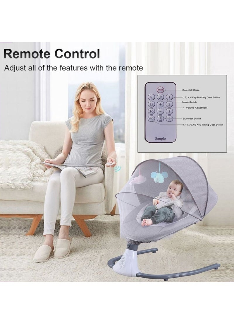 WALALLA - Automatic Electric Baby Swing Cradle, Rocking Bouncer Chair With Adjustable Speed And Bluetooth Music - Image 1