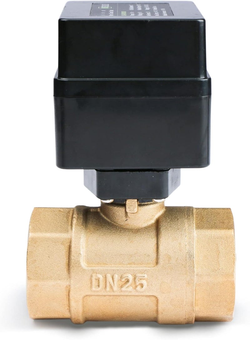 U.S. Solid US Solid Motorized Ball Valve 1 Brass Ball Valve with Standard Port 936V ACDC 2 Wire Auto Return Setup Normally Open NO - Image 3