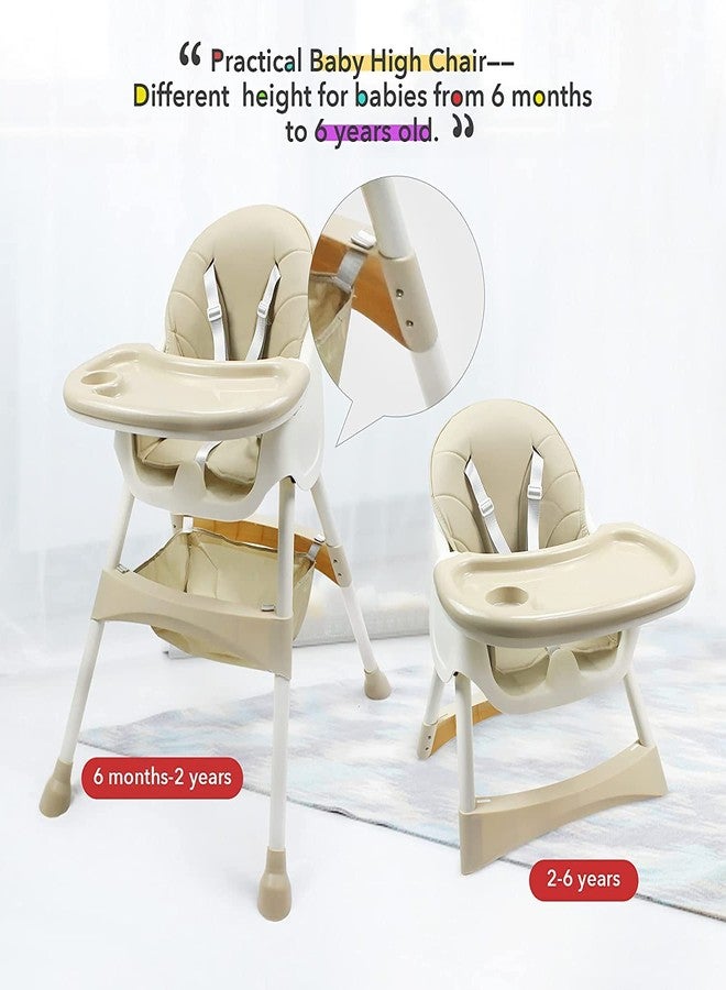 W2S 2 in 1 Baby Feeding Chair Height Adjustable Booster Chair for Baby with Storage Basket 6 Months to 6 Years (Brown) - Image 2
