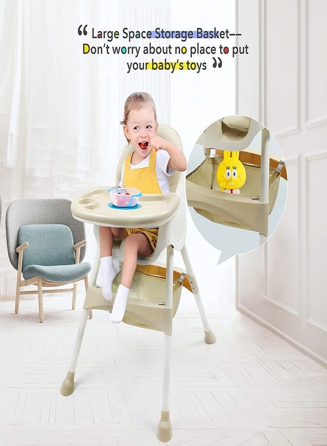 W2S 2 in 1 Baby Feeding Chair Height Adjustable Booster Chair for Baby with Storage Basket 6 Months to 6 Years (Brown) - Image 4
