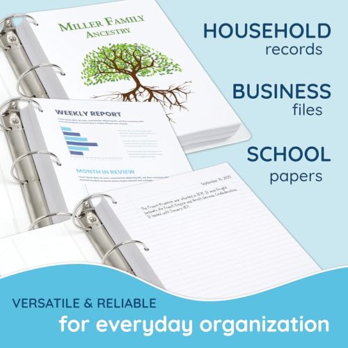 Blue Summit Supplies White 3 Ring Binder 3 Inch Heavy Duty Large Binder with Clear View Cover for Office and School, Big Rings Hold up to 625 Sheets of 8.5 x 11 Inch Paper, 4 Pack - Image 4