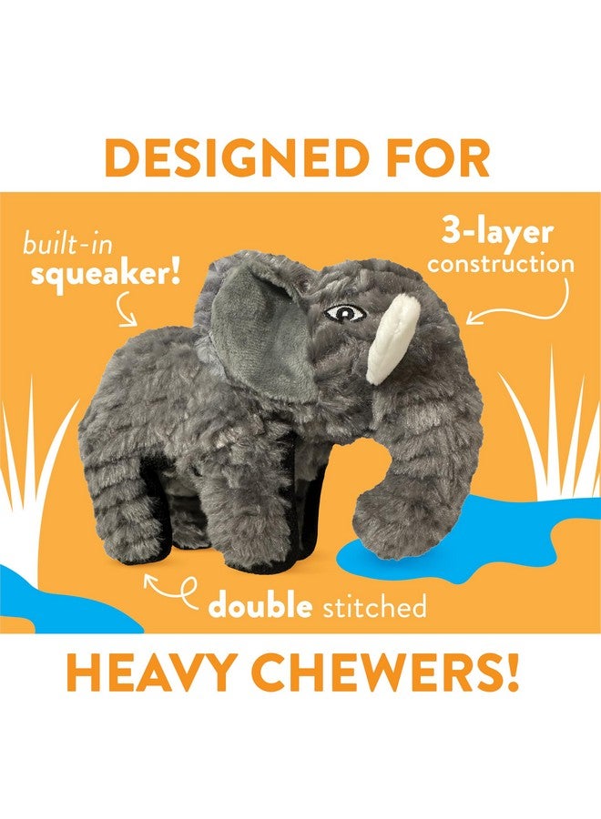 Spunky pup MEGA Tough Plush Toys for Aggressive Chewers - Durable, Triple-Layered Dog Chew Toys with Squeaker - Ideal for Large Dogs and Giant Breeds- Elephant - Image 2