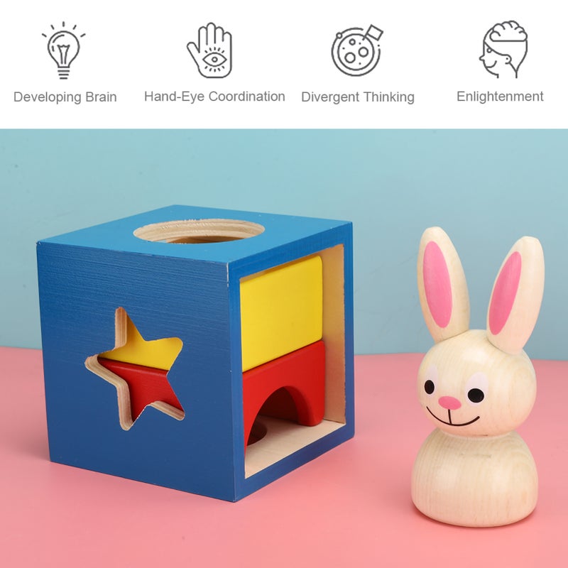 Baby Wooden Puzzle Block Box Toys Educational Interactive Toy for Children KidBaby Rabbit Puzzle Toy - Image 5