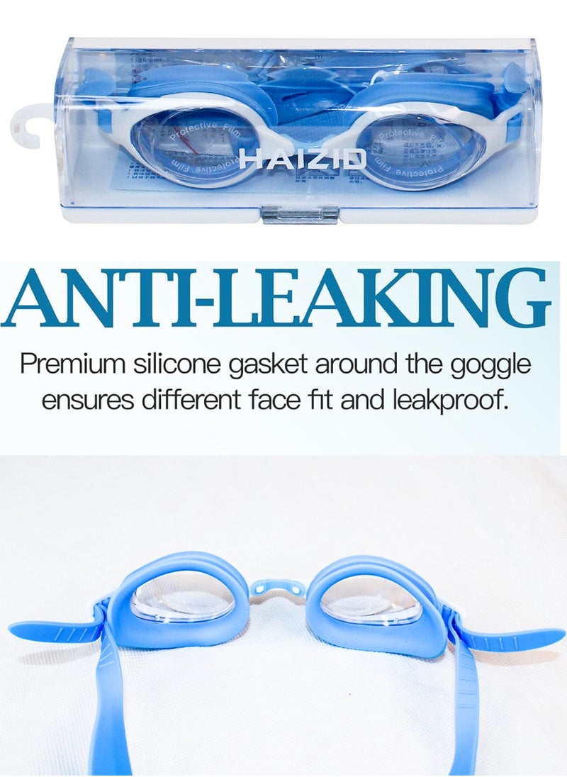 HAIZID Swimming Goggles And Earplugs - Anti Fog Anti UV Waterproof Swimming Goggles Offers A Crysal Clear and Wide Vision, Swim Goggles Suitable For Men Women, Comes With A Box Easy To Carry and Store  - Image 3