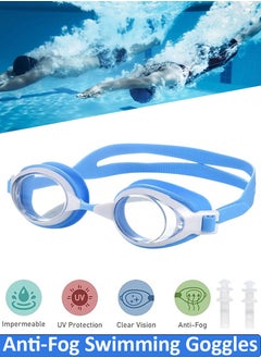 HAIZID Swimming Goggles And Earplugs - Anti Fog Anti UV Waterproof Swimming Goggles Offers A Crysal Clear and Wide Vision, Swim Goggles Suitable For Men Women, Comes With A Box Easy To Carry and Store  - Image 1