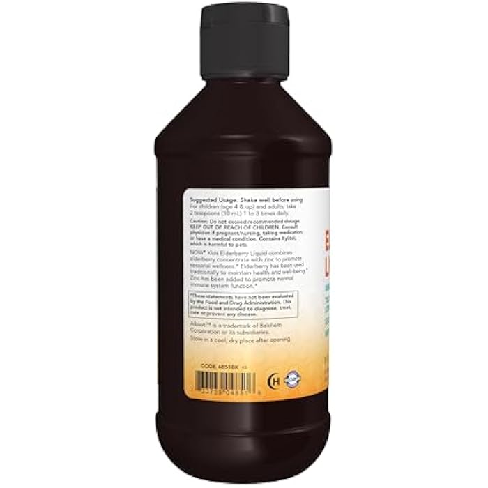 now مكملات NOW Foods، سائل البلسان للأطفال مع الزنك والأستراجالوس، دعم المناعة*، 8 أونصات، قد يختلف التغليف - Image 3
