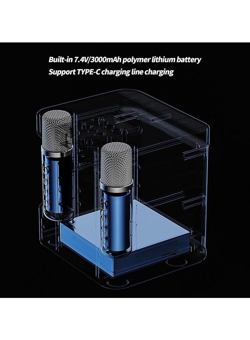 TIGER Karaoke Machine for Adults & Kids – Portable Bluetooth Karaoke Speaker with 2 Wireless Microphones, PA Speaker System for Indoor & Outdoor Parties, Family Karaoke Entertainment System - Image 4