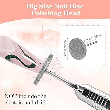 Andibro 2Pcs Sanding Disc Nail Drill BitsElectric Foot File Hard Skin Remover Discs Emery Carbide Callus Remover Pads Pedicure Sandpapers Replacement Cracked Skin Callus Removal for Manicure Pedicure - Image 2