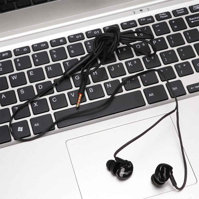 2Pcs Ear Hook Wired Headphones with Mic for Sports Running Gym Black - Image 5