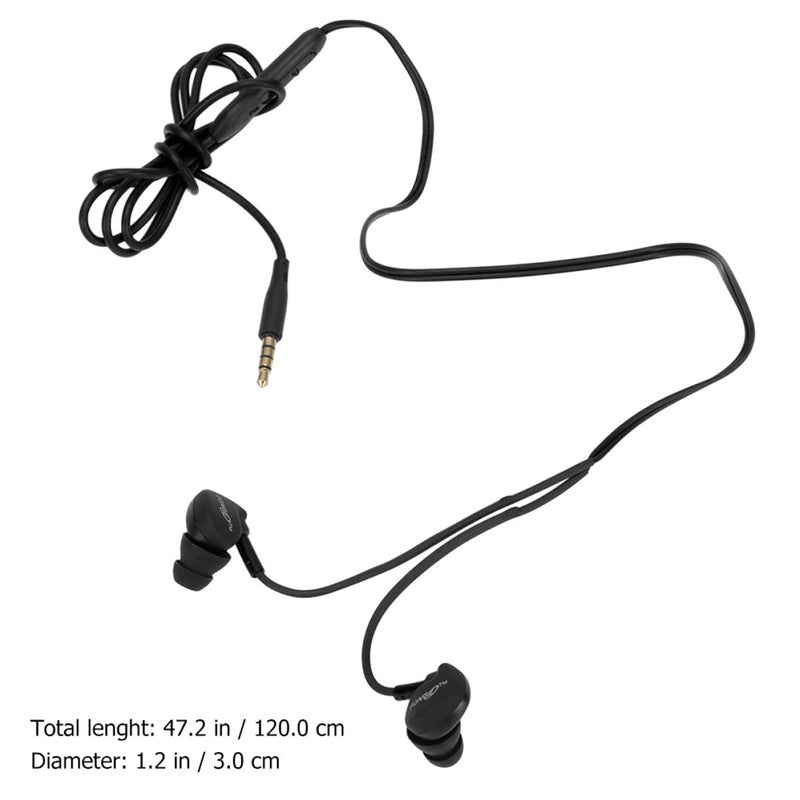 2Pcs Ear Hook Wired Headphones with Mic for Sports Running Gym Black - Image 4