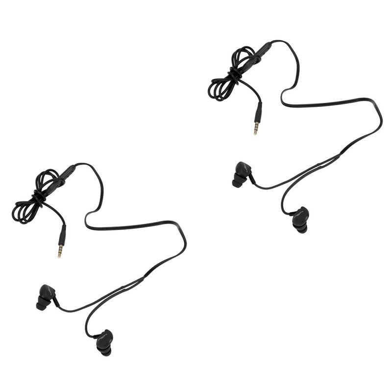 2Pcs Ear Hook Wired Headphones with Mic for Sports Running Gym Black - Image 2