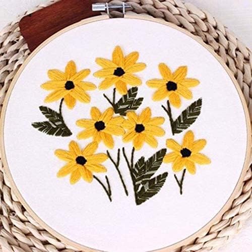 Gemsy Embroidery Materials Beginners Starter Kit | Colour Threads | Bamboo Hoops | Embroidery Beginner Supplies Tool Kit | DIY Art Kit - No.Cx0114 - Image 1