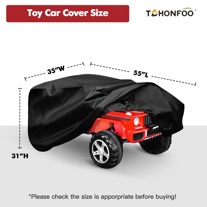TOHONFOO Kids Ride-On Toy Car Cover, 52 x 26 x 22inch Outdoor Water Resistant Protection Cover Power Wheels Cover Waterproof for Children Wheels Toy Electric Car - Image 2