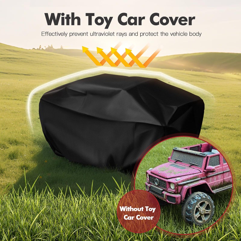 TOHONFOO Kids Ride-On Toy Car Cover, 52 x 26 x 22inch Outdoor Water Resistant Protection Cover Power Wheels Cover Waterproof for Children Wheels Toy Electric Car - Image 5