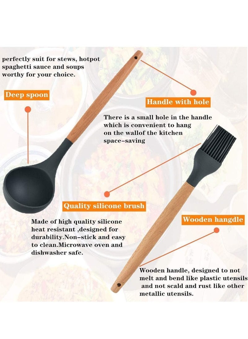 شو وو 12-Piece Kitchen Utensil Set Silicone Cooking Tools - Image 4