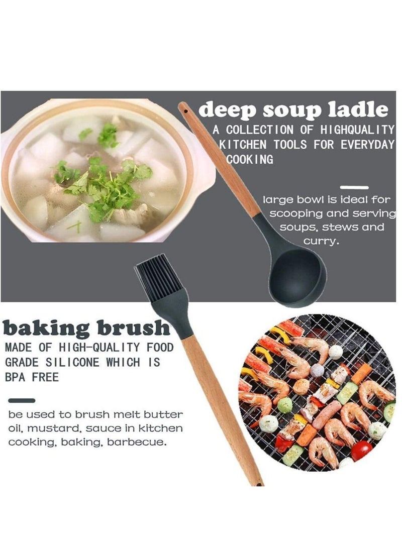 شو وو 12-Piece Kitchen Utensil Set Silicone Cooking Tools - Image 5