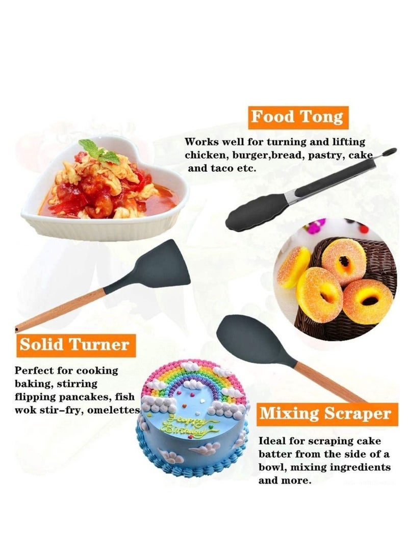 شو وو 12-Piece Kitchen Utensil Set Silicone Cooking Tools - Image 3