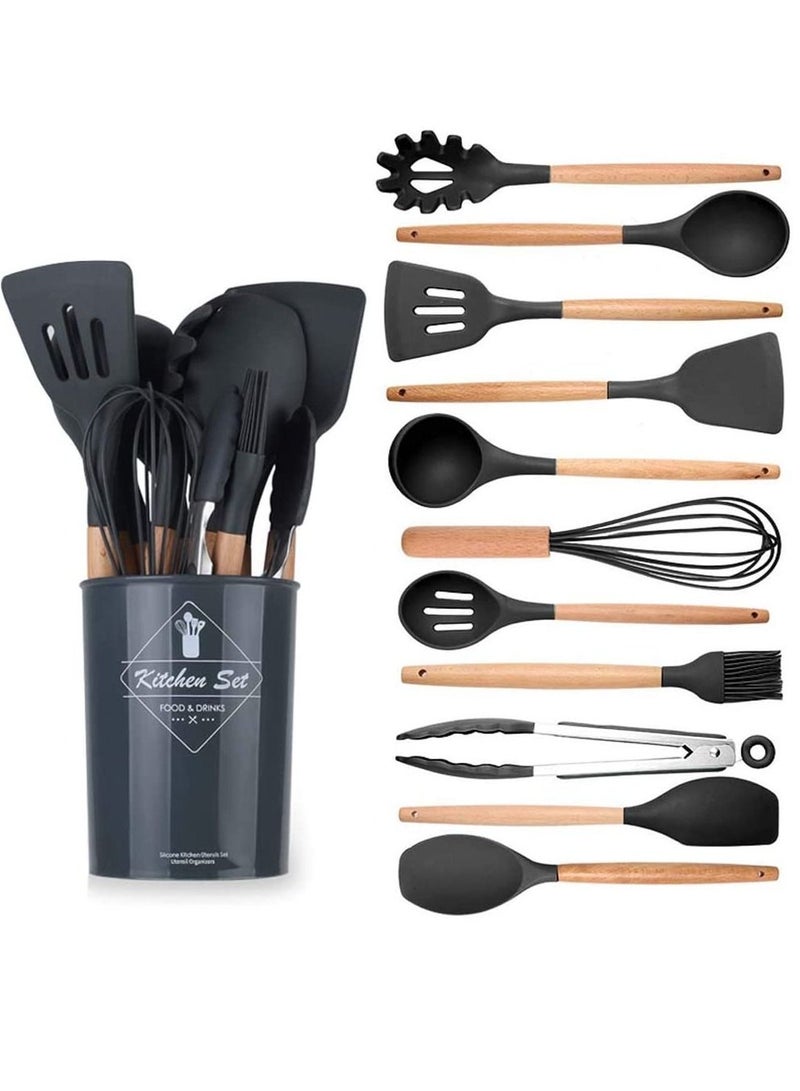 شو وو 12-Piece Kitchen Utensil Set Silicone Cooking Tools - Image 1
