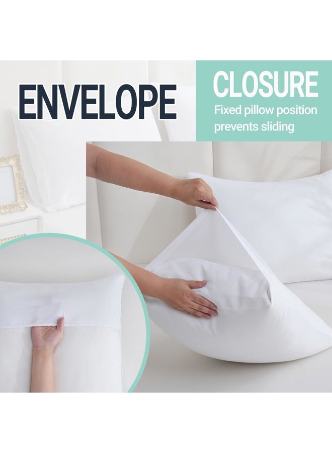 ZPECC Pillow Cases Queen Size 4 Pack - Bulk White Pillowcases with Envelope Closure, Pillow Covers for Home, Camping, Travel Essentials (4 Pack,20x30,White) - Image 5