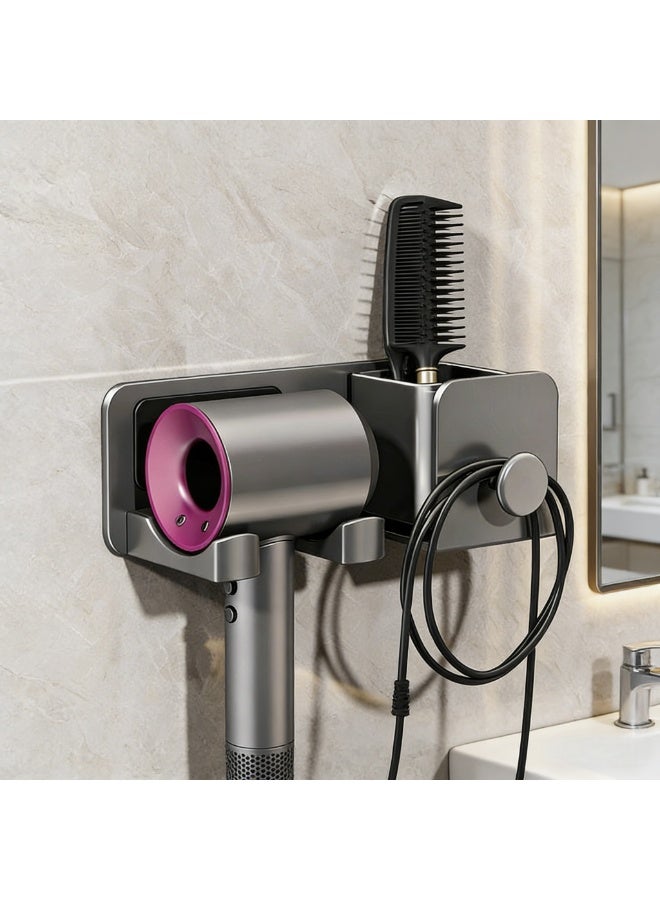 ميكسد Hair Dryer Holder Wall Mounted, Self Adhesive Hair Dryer organizer Wall Mount, Blow Dryer Holder, Hair Dryer Stand for Bathroom - Image 1