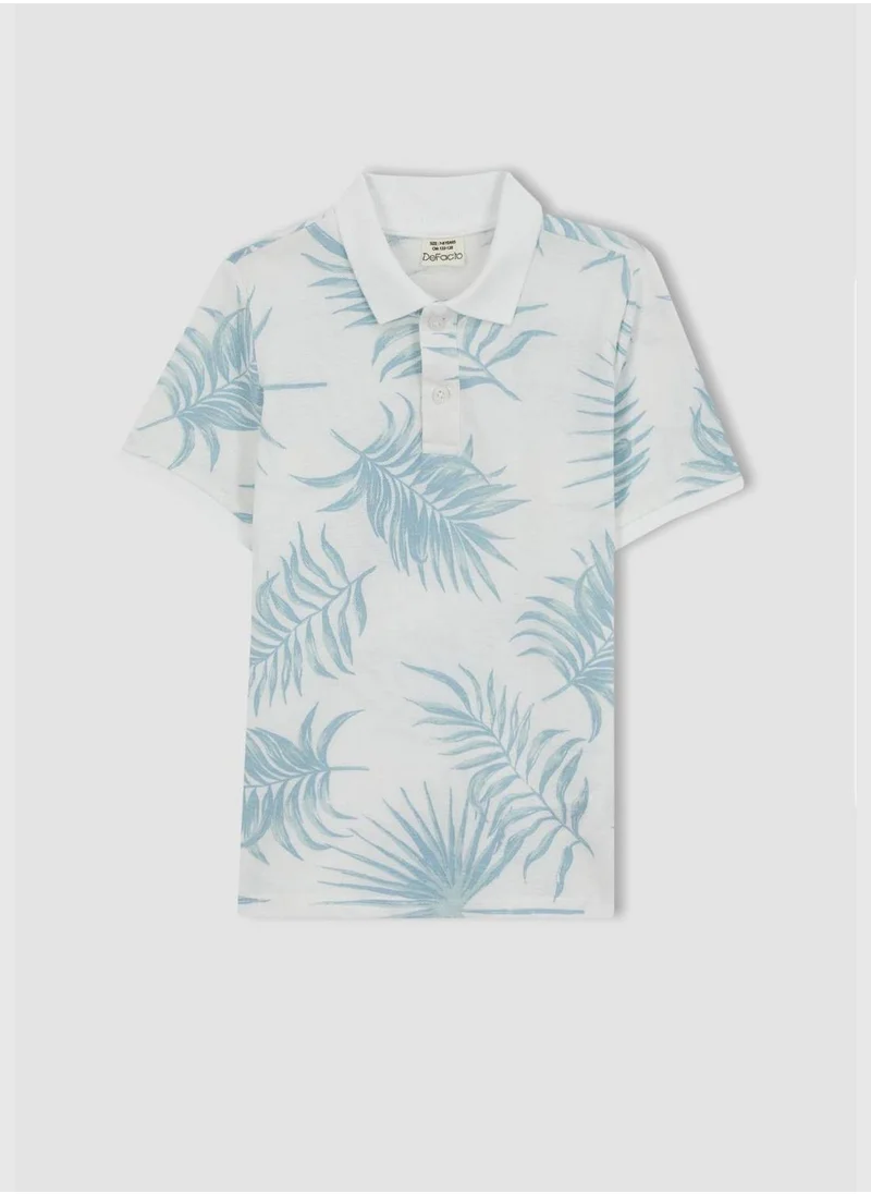 ديفاكتو Boy Knitted Short Sleeve Polo T-Shirt