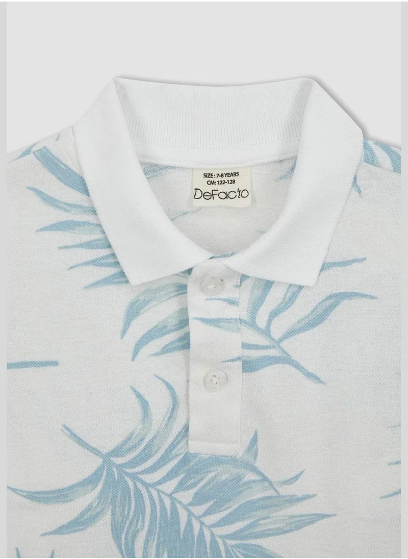 ديفاكتو Boy Knitted Short Sleeve Polo T-Shirt