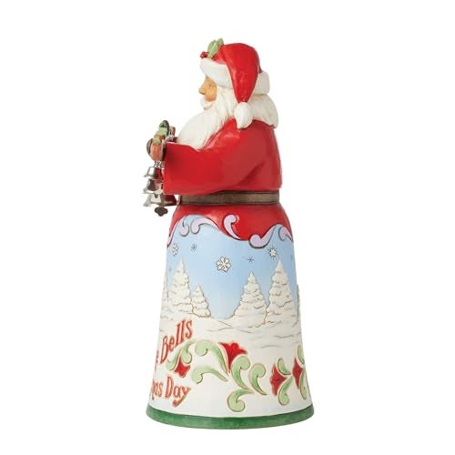 Enesco Jim Shore Heartwood Creek 18th Annual Song Series Christmas Day Santa with Bells Figurine Stone Resin Hand Painted Crafted Collectible Santa Figurines Christmas Home Decor Statue 1004 Inch - Image 3