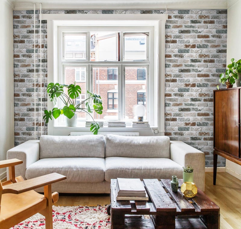 Guvana 17.3"Ã—118" Brick Wallpaper Red/Blue/Grey Brick Peel and Stick Wallpaper 3D Vintage Brick Contact Paper Self Adhesive Removable Contact Paper Faux Brick Texture Wallpaper for Bedroom Decor - Image 3